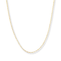 Singapore Chain Necklace Solid 14K Yellow Gold 18"