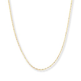 Singapore Chain Necklace Solid 14K Yellow Gold 24"