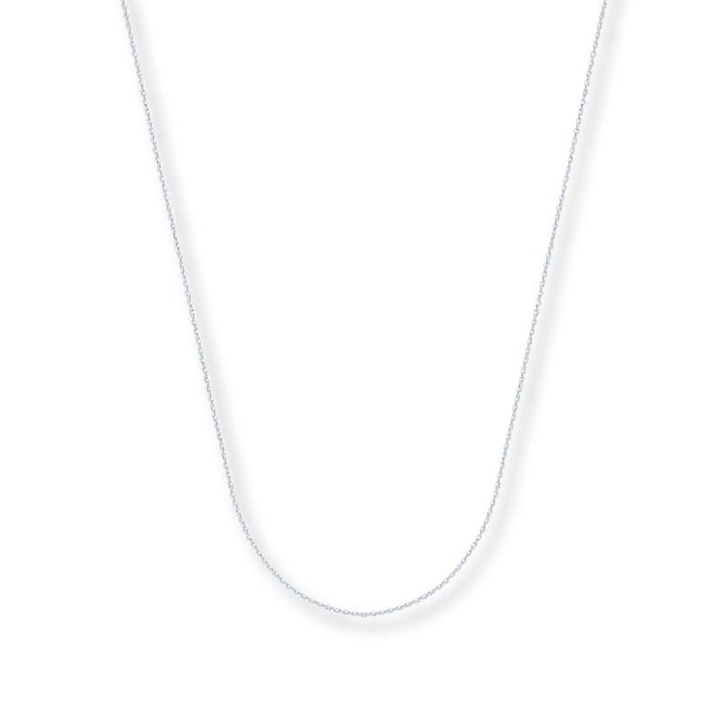 Main Image 1 of 0.5mm Cable Chain Necklace Solid 14K White Gold 16&quot;