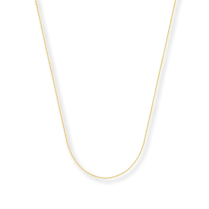 Main Image 1 of 0.5mm Cable Chain Necklace Solid 14K Yellow Gold 18&quot;