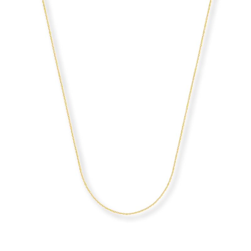 Solid Cable Chain Necklace 14K Yellow Gold 18"