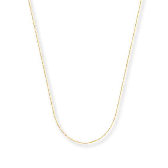 0.5mm Cable Chain Necklace Solid 14K Yellow Gold 20"