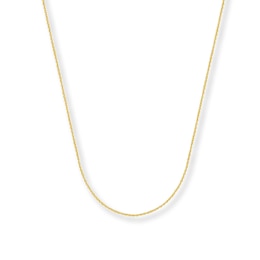 0.75mm Cable Chain Necklace Solid 14K Yellow Gold 16"