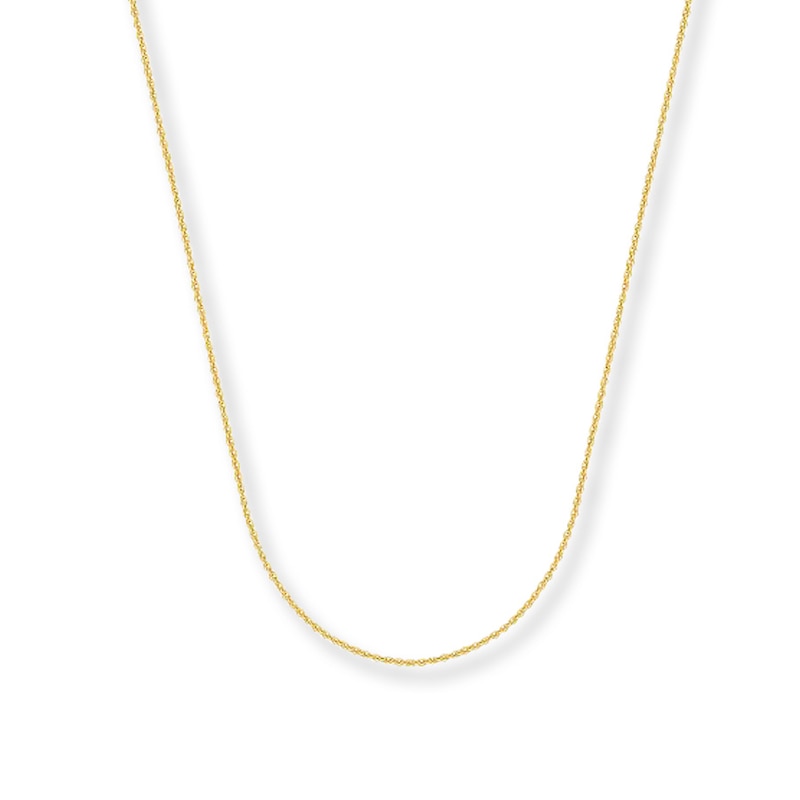 Solid Cable Chain Necklace 14K Yellow Gold 16"