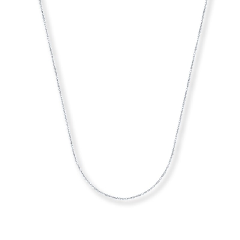 Main Image 1 of 0.75mm Cable Chain Necklace Solid 14K White Gold 18&quot;