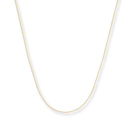 0.5mm Cable Chain Necklace Solid 14K Yellow Gold 18&quot;