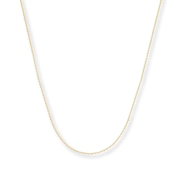 0.5mm Cable Chain Necklace Solid 14K Yellow Gold 20"