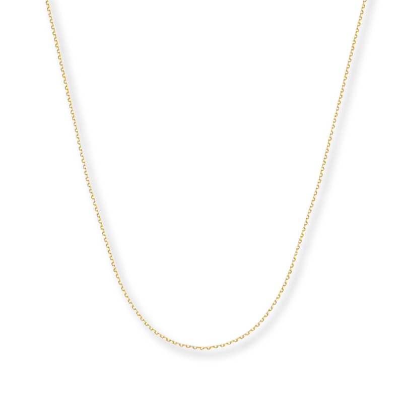 Main Image 1 of 0.5mm Cable Chain Necklace Solid 14K Yellow Gold 20&quot;
