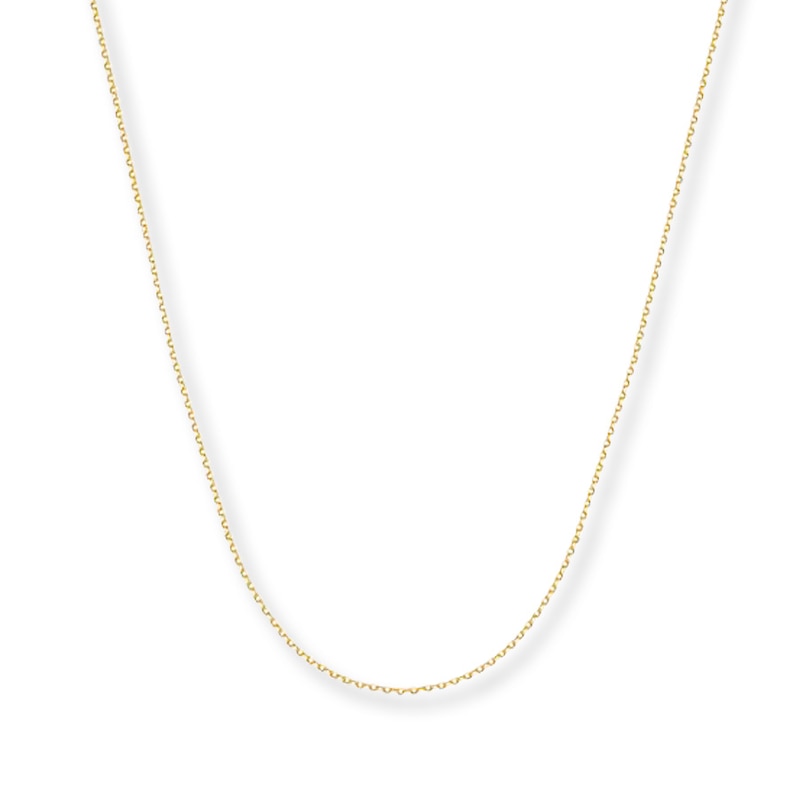 Solid Cable Chain Necklace 14K Yellow Gold 20"