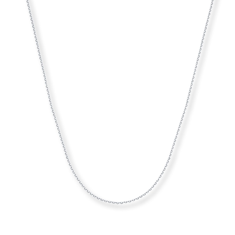 Solid Cable Chain Necklace 14K White Gold 16"