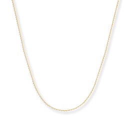 0.75mm Cable Chain Necklace Solid 14K Yellow Gold 16&quot;