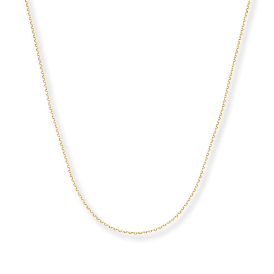 Solid Cable Chain Necklace 14K Gold 16