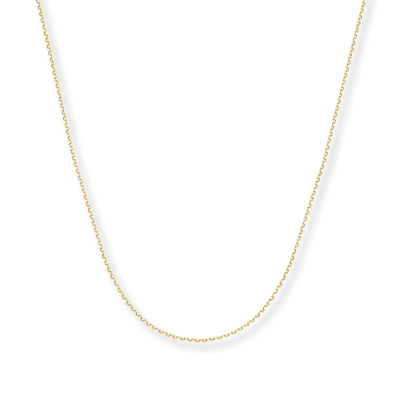 Main Image 1 of 0.75mm Cable Chain Necklace Solid 14K Yellow Gold 16&quot;