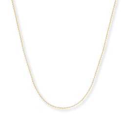 0.75mm Cable Chain Necklace Solid 14K Yellow Gold 18"