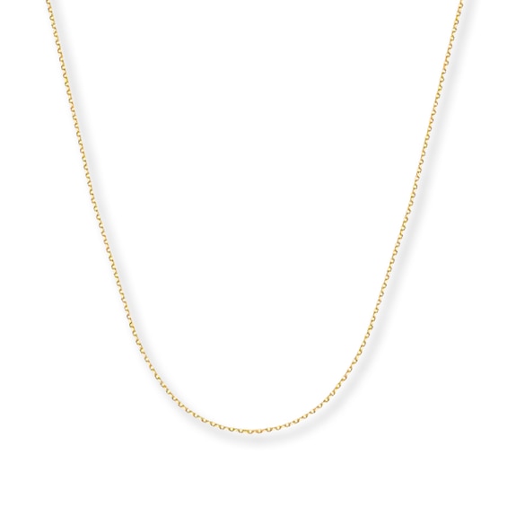 0.75mm Cable Chain Necklace Solid 14K Yellow Gold 18"