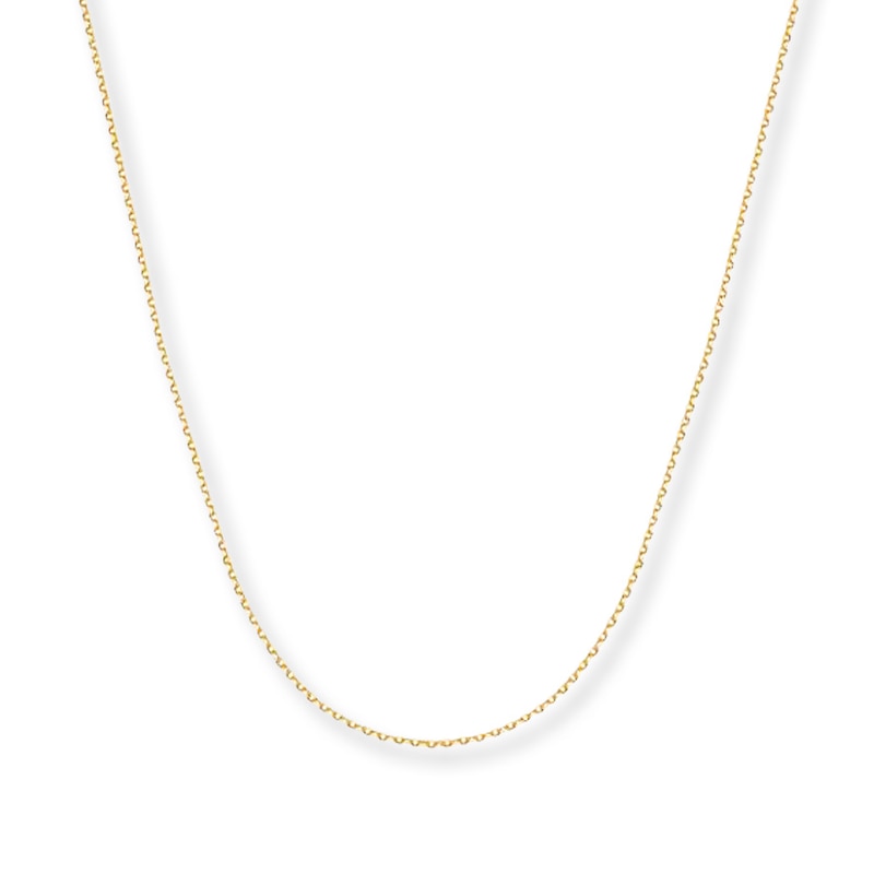 Solid Cable Chain Necklace 14K Yellow Gold 24"