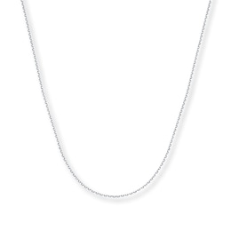 0.75mm Cable Chain Necklace Solid 14K White Gold 16"
