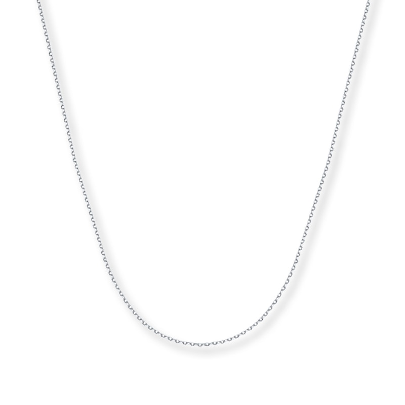 Solid Cable Chain Necklace 14K White Gold 20"