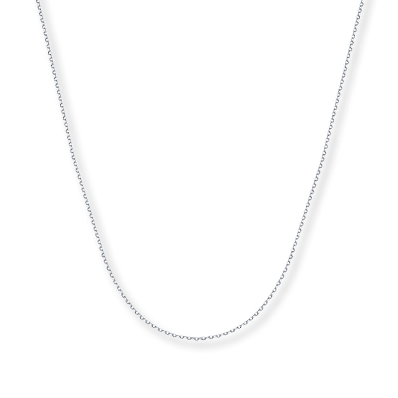 Main Image 1 of 0.75mm Cable Chain Necklace Solid 14K White Gold 24&quot;