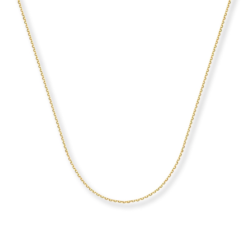 Solid Cable Chain Necklace 14K Yellow Gold 20"