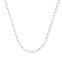 1mm Cable Chain Necklace Solid 14K White Gold 24"