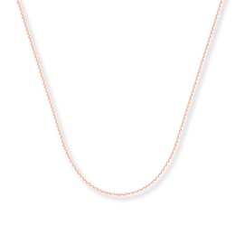 Cable Chain Necklace Solid 14K Rose Gold 16&quot;