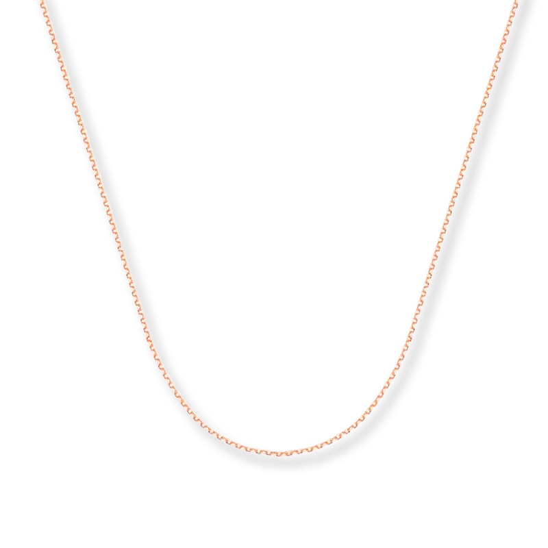 Main Image 1 of Cable Chain Necklace Solid 14K Rose Gold 16&quot;