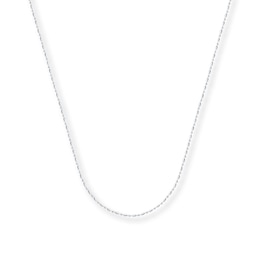1mm Bead Chain Necklace Solid 14K White Gold 16"