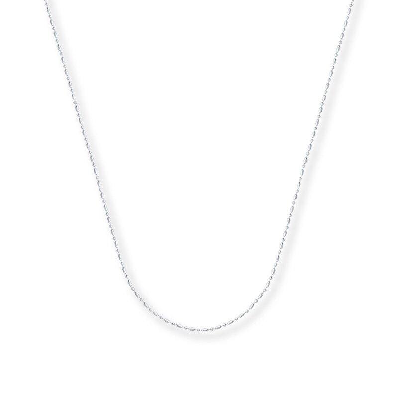 Bead Chain Necklace 14K White Gold 18" Length Kay