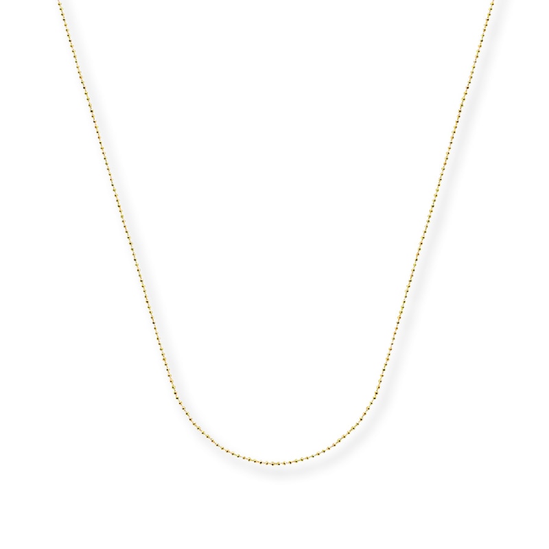 Main Image 1 of Bead Chain Necklace Solid 14K Yellow Gold 20&quot;