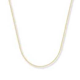 1mm Cable Chain Necklace Solid 14K Yellow Gold 16"
