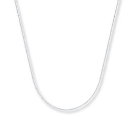 1mm Cable Chain Necklace Solid 14K White Gold 20&quot;