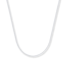 1.5mm Cable Chain Necklace Solid 14K White Gold 24"