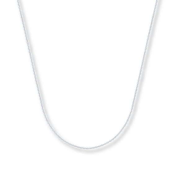 1.5mm Cable Chain Necklace Solid 14K White Gold 24"