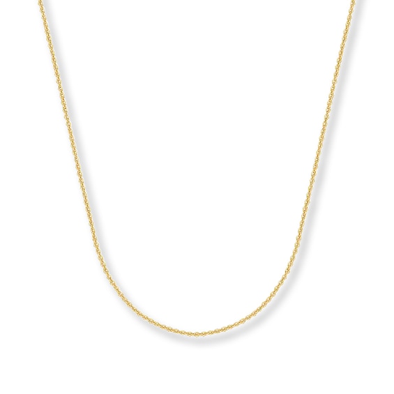 1.5mm Cable Chain Necklace Solid 14K Yellow Gold 24"