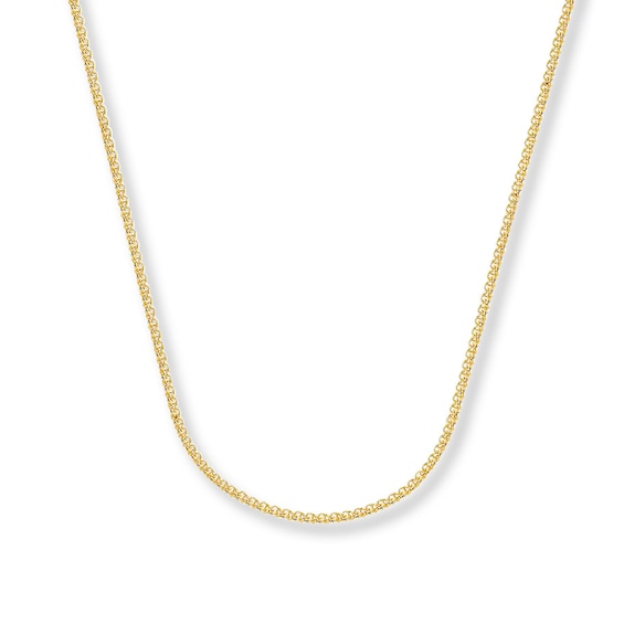 1.5mm Wheat Chain Necklace Solid 14K Yellow Gold 16"