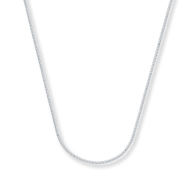 Main Image 1 of 1.5mm Wheat Chain Necklace Solid 14K White Gold 18&quot;