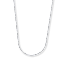 0.75mm Wheat Chain Necklace Solid 14K White Gold 20"