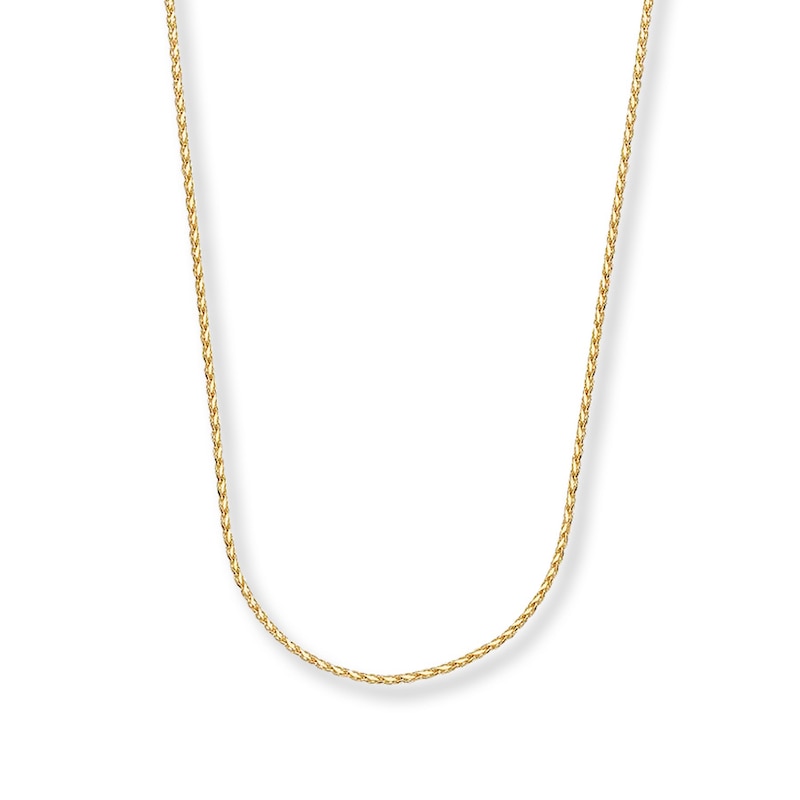 Main Image 1 of 0.75mm Wheat Chain Necklace Solid 14K Yellow Gold 20&quot;