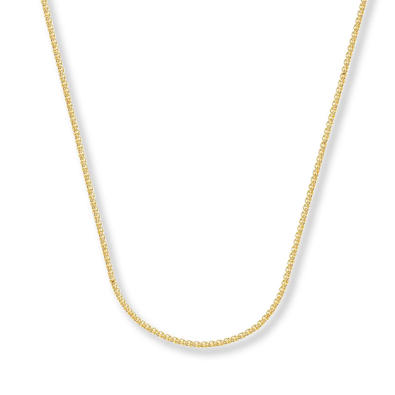 Solid Wheat Chain Necklace 14K Yellow Gold 20"