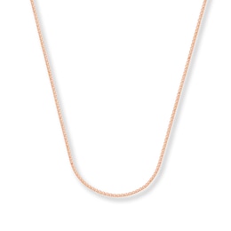 1.25mm Wheat Chain Necklace Solid 14K Rose Gold 16"