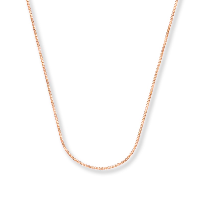 Main Image 1 of 1.25mm Wheat Chain Necklace Solid 14K Rose Gold 16&quot;