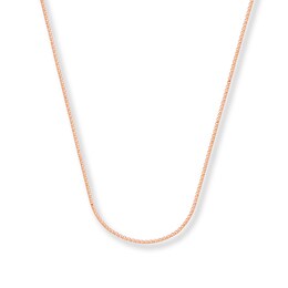 1.25mm Wheat Chain Necklace Solid 14K Rose Gold 18&quot;