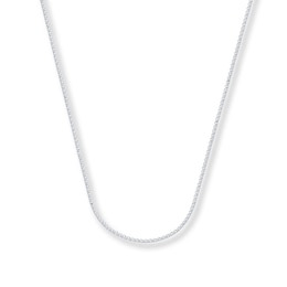 1.25mm Wheat Chain Necklace Solid 14K White Gold 24"