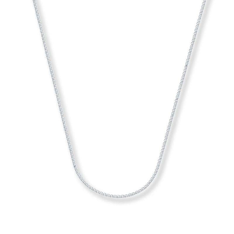 Main Image 1 of 1.25mm Wheat Chain Necklace Solid 14K White Gold 24&quot;