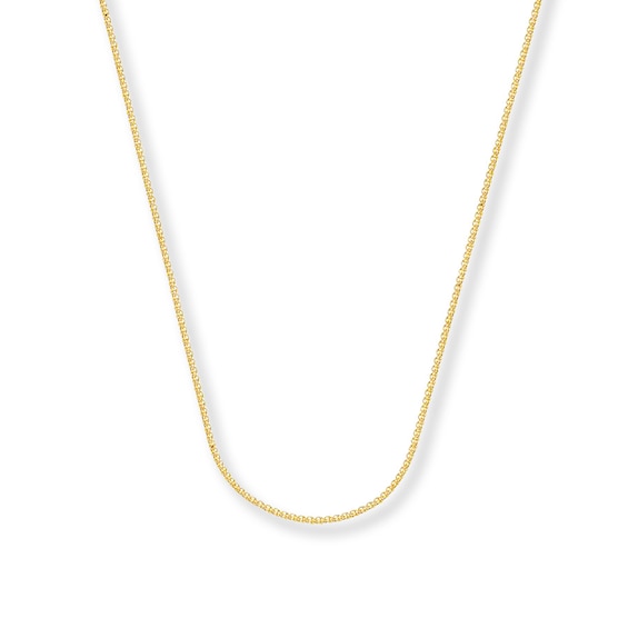 1mm Wheat Chain Necklace Solid 14K Yellow Gold 20"
