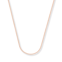 1mm Wheat Chain Necklace Solid 14K Rose Gold 20"