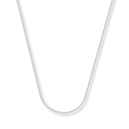 1mm Wheat Chain Necklace Solid 14K White Gold 18"