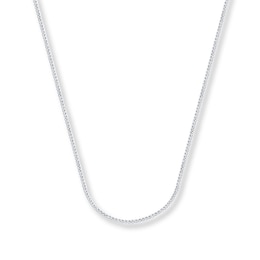 0.75mm Square Wheat Chain Solid 14K White Gold Necklace 16"