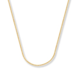 1.25mm Square Wheat Chain Solid 14K Yellow Gold Necklace 20"